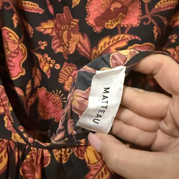 Matteau Low Back Floral Maxi Dress Pink Hibiscus - Picture 7 of 7